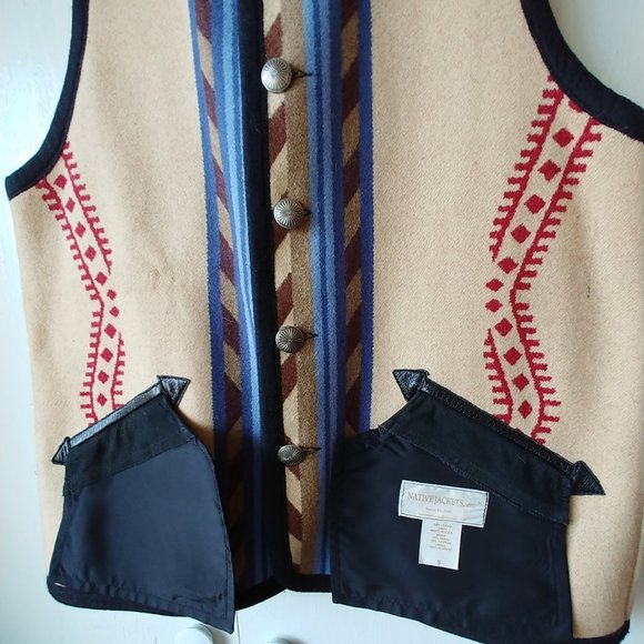 Native Jackets, etc. Reversible Rim Rock Sierra Pendleton Wool Vest - Picture 13 of 16